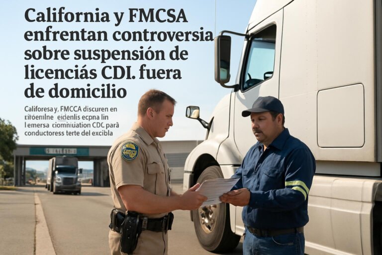 California y FMCSA enfrentan controversia sobre suspensión de licencias CDL fuera de domicilio Imagen editorial:California y FMCSA enfrentan controversia sobre suspensión de licencias CDL fuera de domicilio
