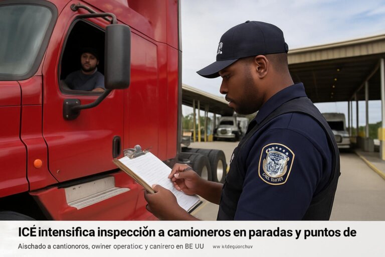 ICE intensifica inspección a camioneros en paradas y puntos de control Imagen editorial:ICE intensifica inspección a camioneros en paradas y puntos de control